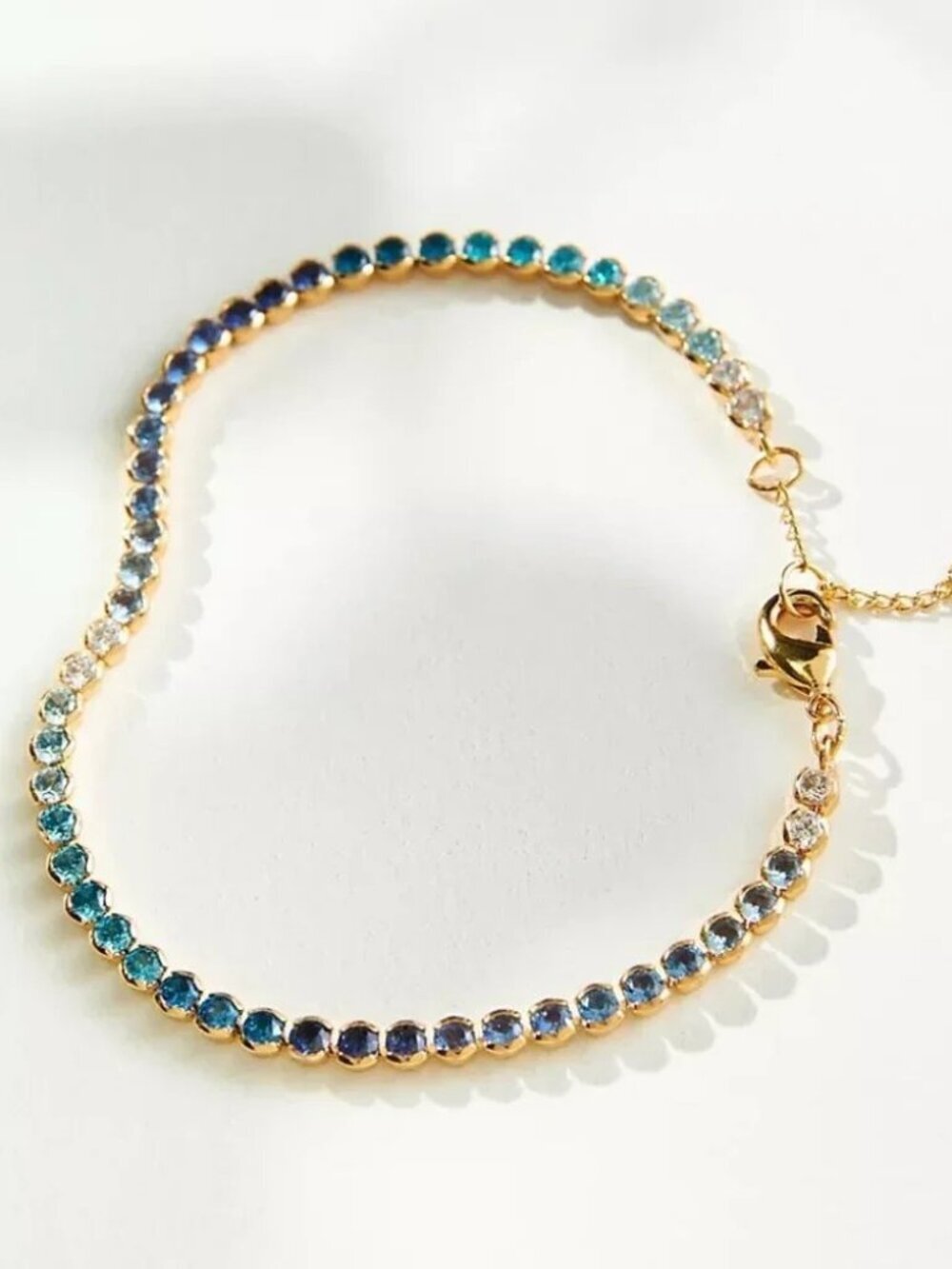 NWT Anthropologie  Blue Colorful Tennis Bracelet